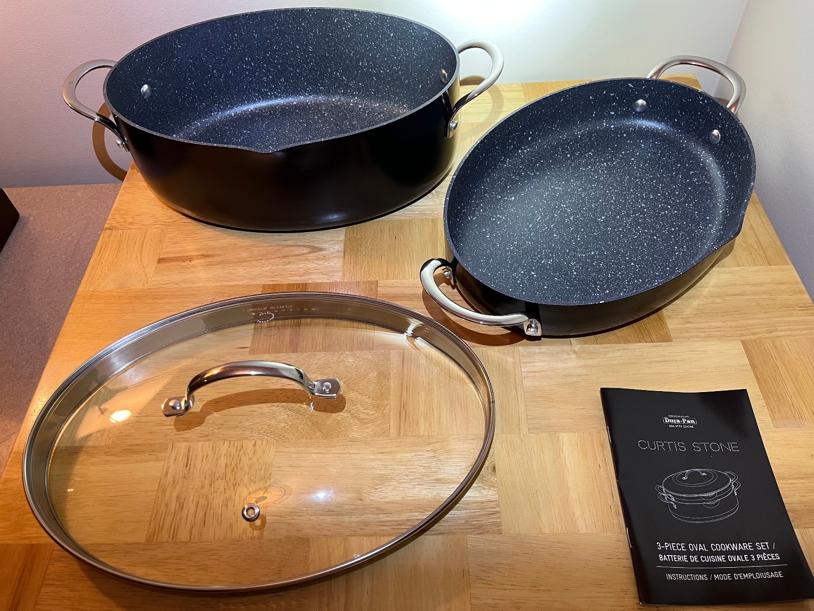 Curtis Stone 3 Piece Oval Cookware Set~Black~Brand New in Box