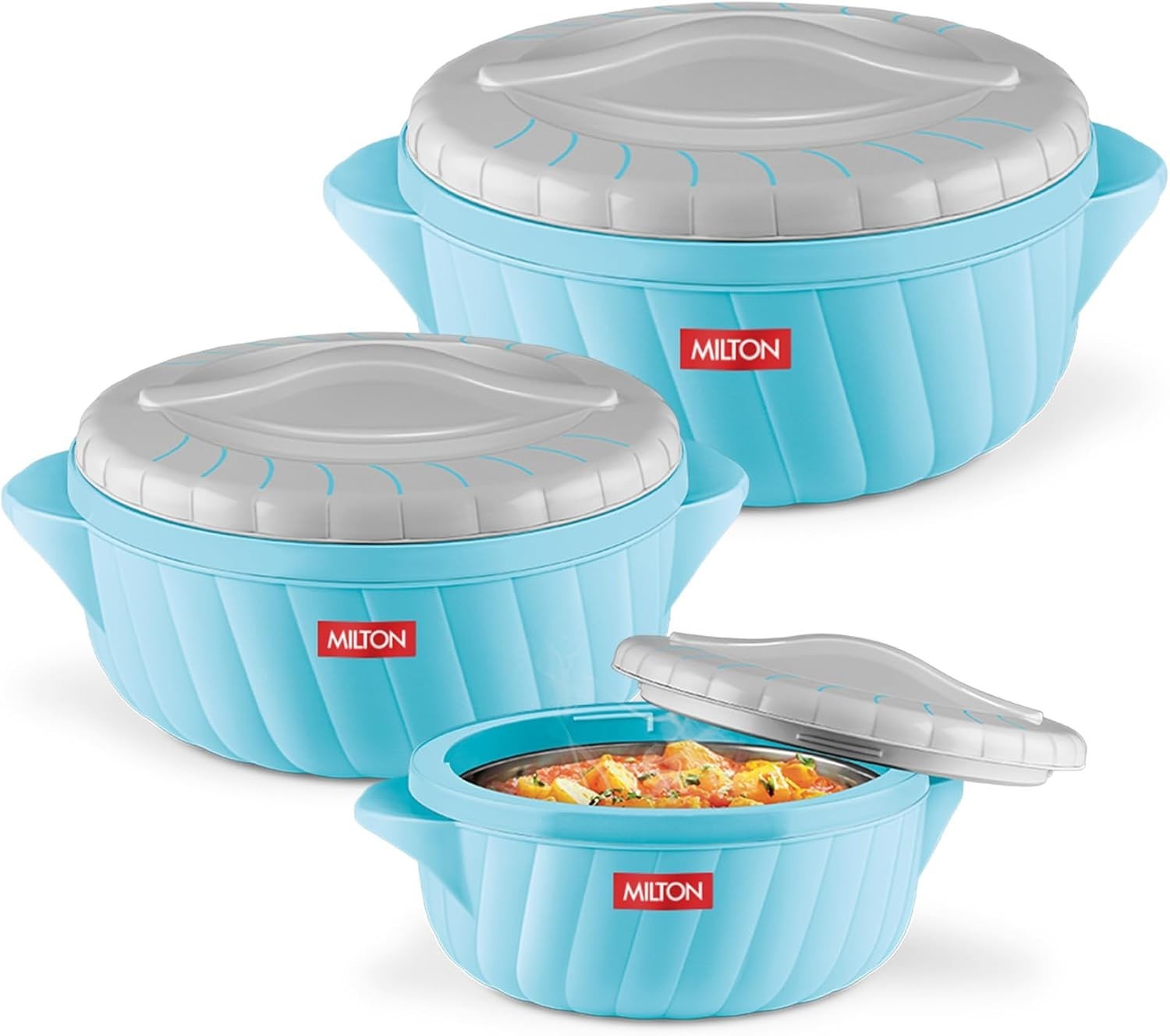 Milton Flora Regular Set Insulated Inner Steel Casserole for Roti 3Pc