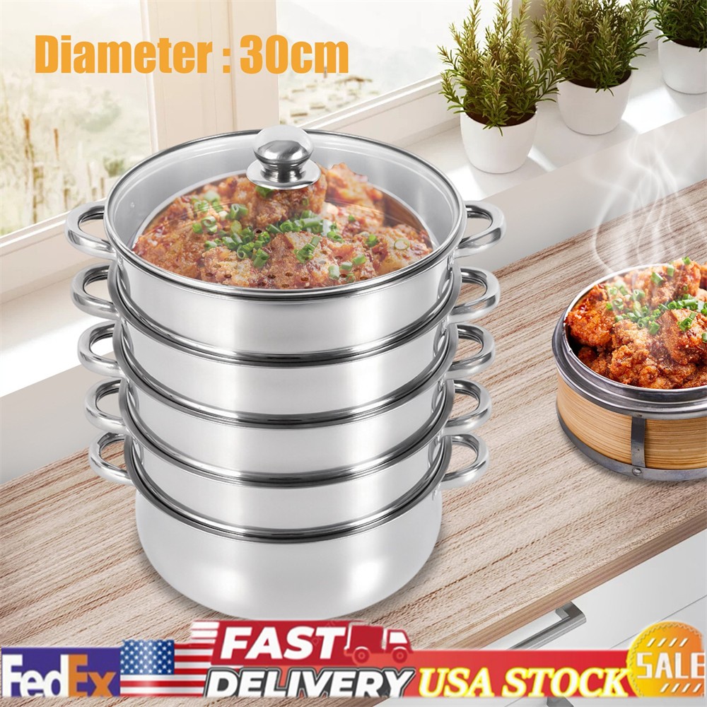 5-Layer Steam Cooker Large Steamer|Domestic Commercial Stainless Steel Steamer