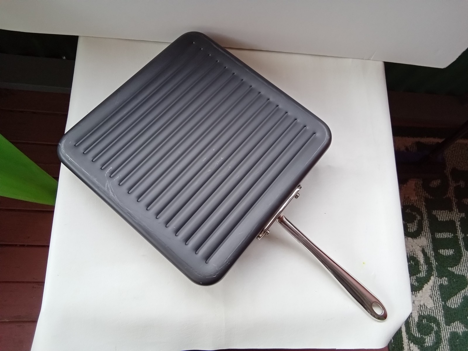 ALL CLAD COOKWARE NON STICK SQUARE GRIDDLE BLACK 11″ BY 11″ NEW NO BOX EXCELLENT