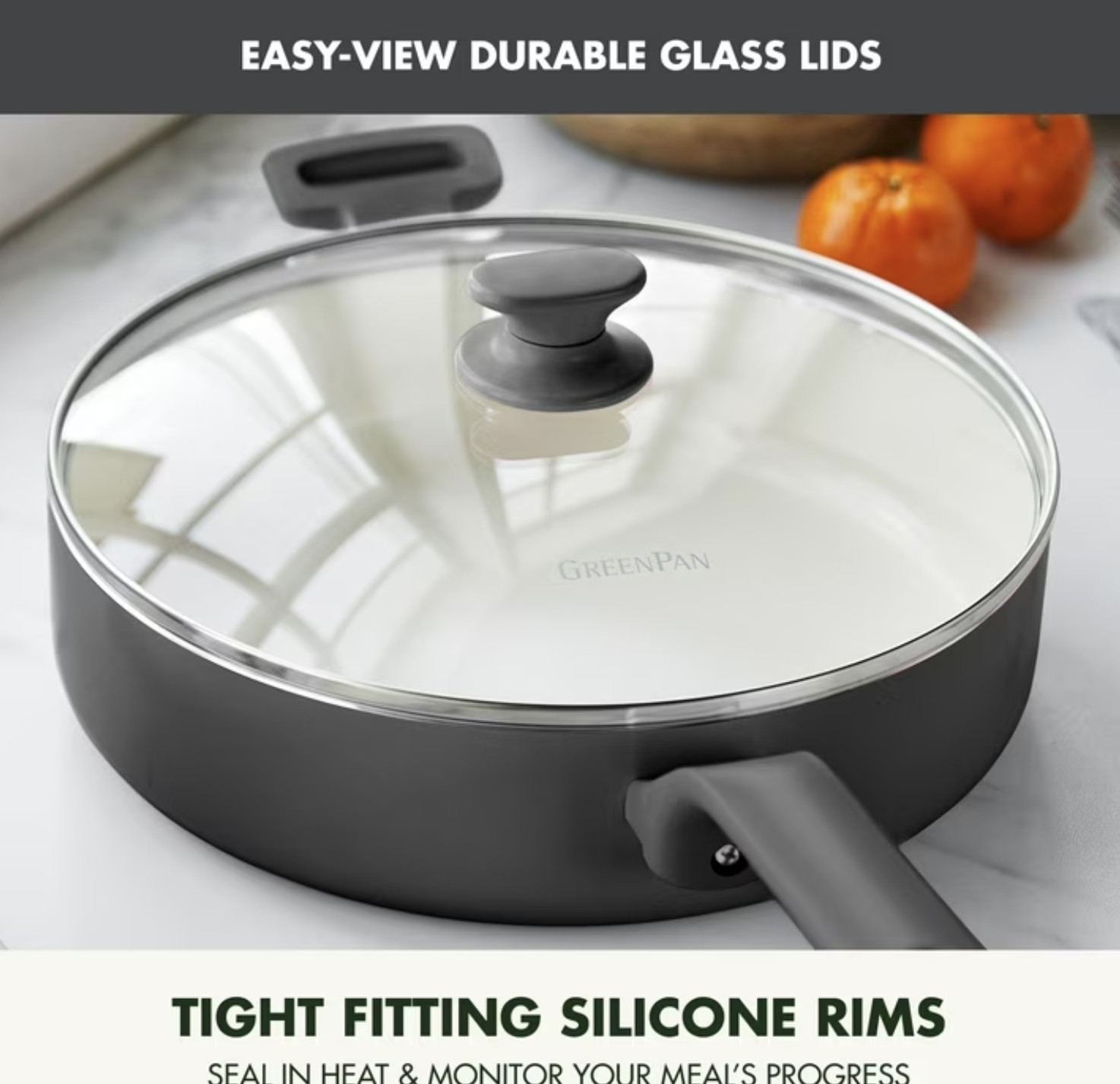 GreenPan Essence 5QT Jumbo Ceramic Nonstick Sauté Pan with Lid, Oven Safe NEW