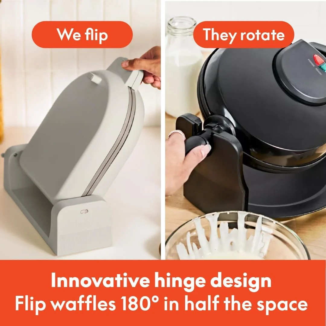 bella Flip-n-Store Waffle Maker with EverGood™ Ceramic Nonstick Coating, Fits-an