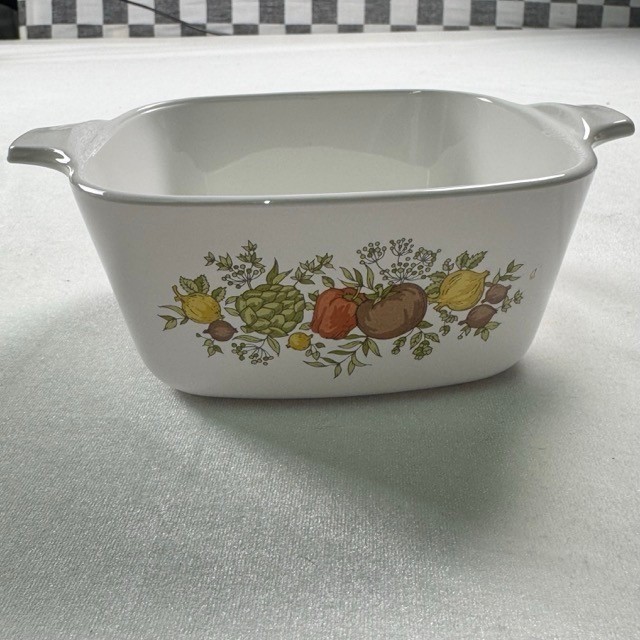Corning Ware Spice O Life P-43-B Petite Casserole Dish 2 3/4 Cup Vintage White