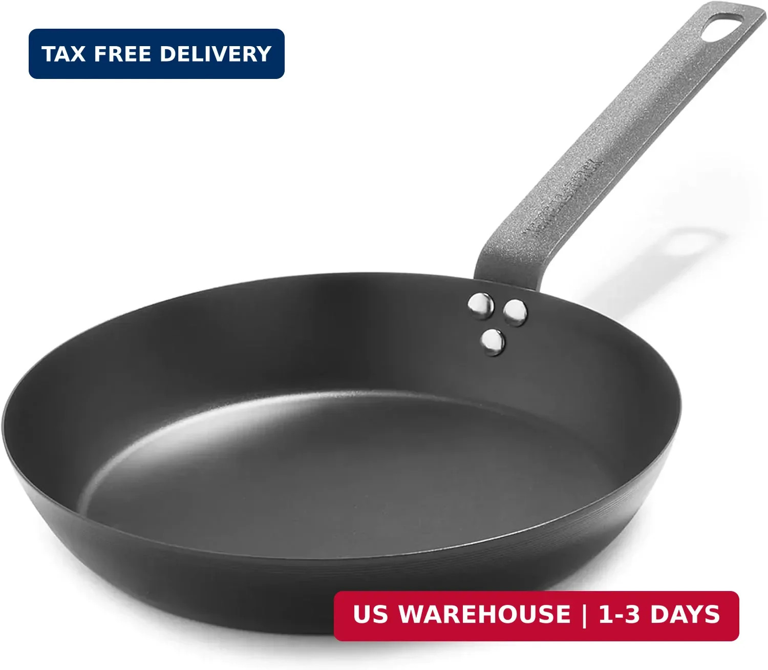 Merten & Storck Pre-Seasoned Carbon Steel 10″ Frying Pan Skillet, Use on Inducti