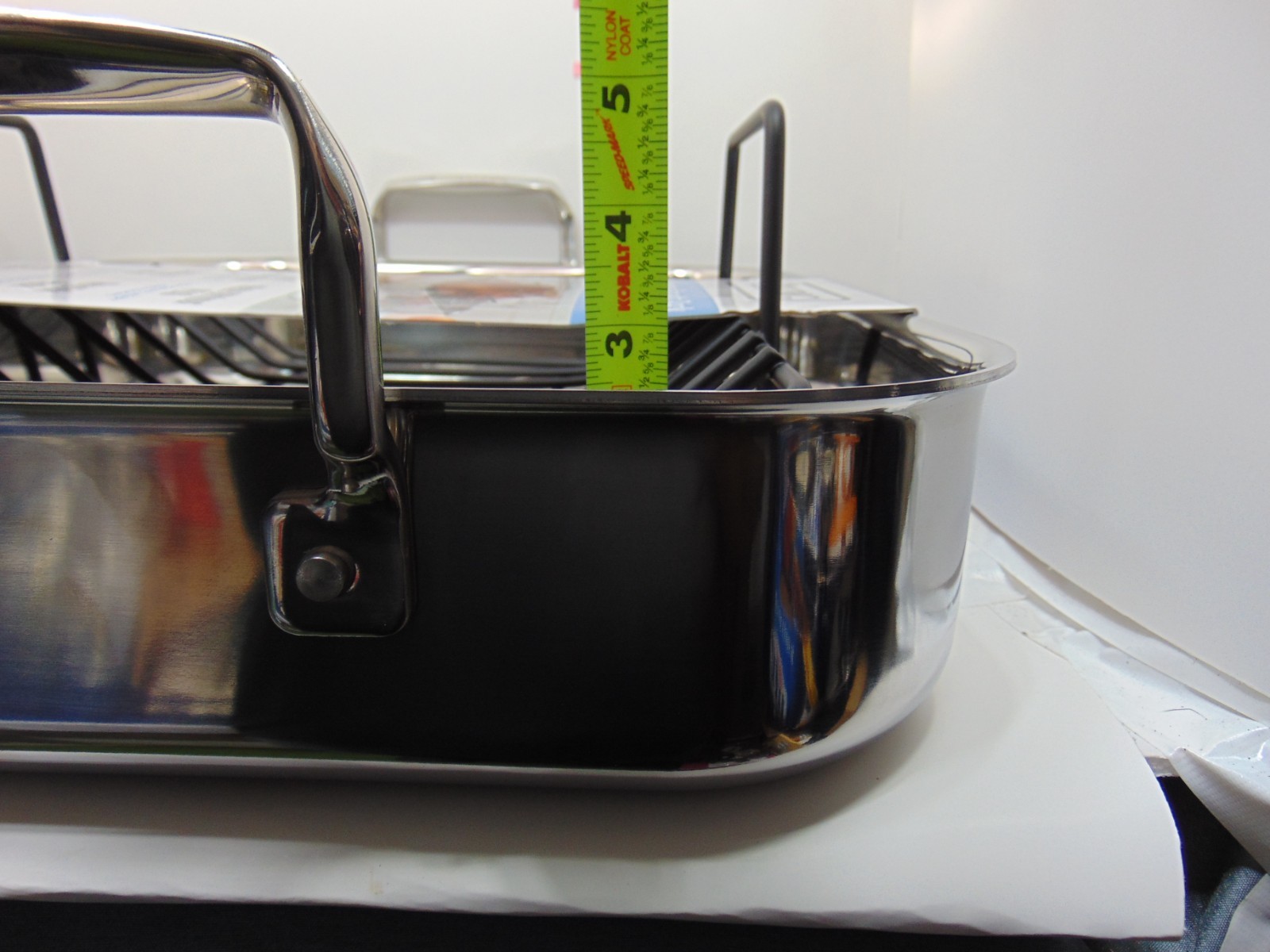 Stainless Steel Roasting Pan with Non-Stick Rack, 16×13 Inch, Oven Safe