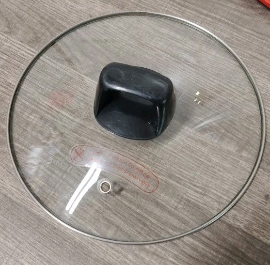Pan Lid (Inner Rim 9”D), Tempered Glass Lid