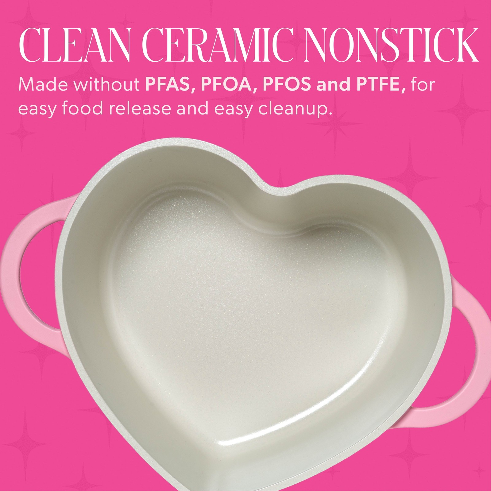 2.2-Quart Ceramic Nonstick Cast Aluminum Heart-shaped Dutch Oven W/ Lid Oven