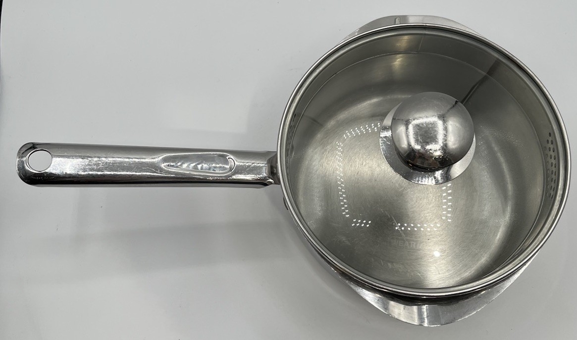 Wear Ever 2 Qt Stainless Steel Sauce Pot Double Spouts With Strainer Lid