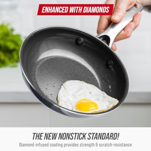 Blue Diamond Frying Pan 8” Skillet, 8″ Gray