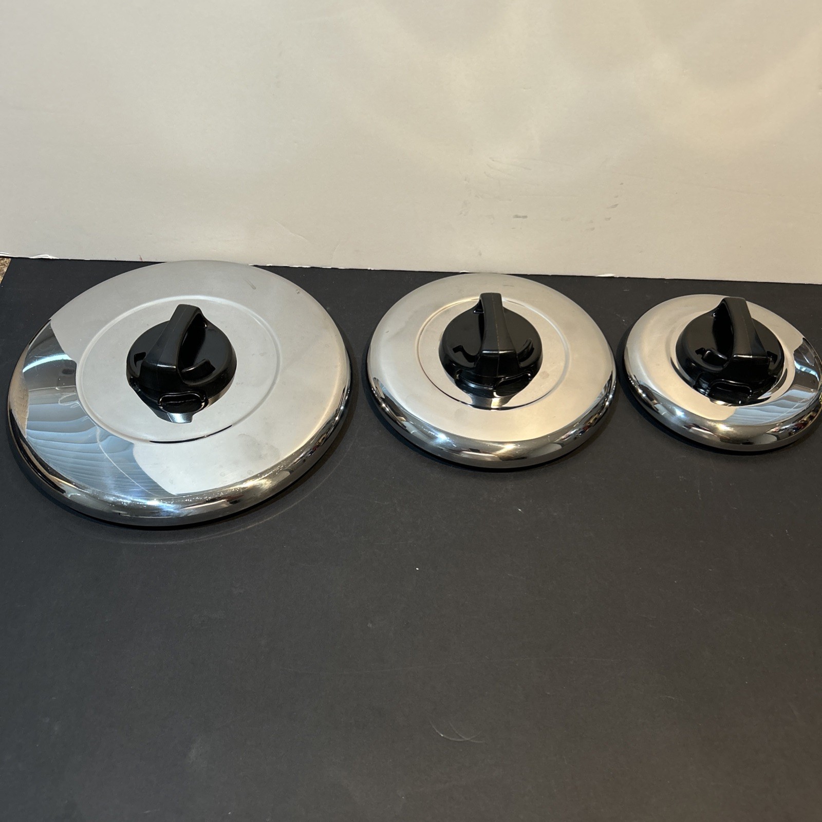 Slide Vent Stock Pot / Pan Replacement Lids 9 3/8”, 6 7/8” And 5 3/8”