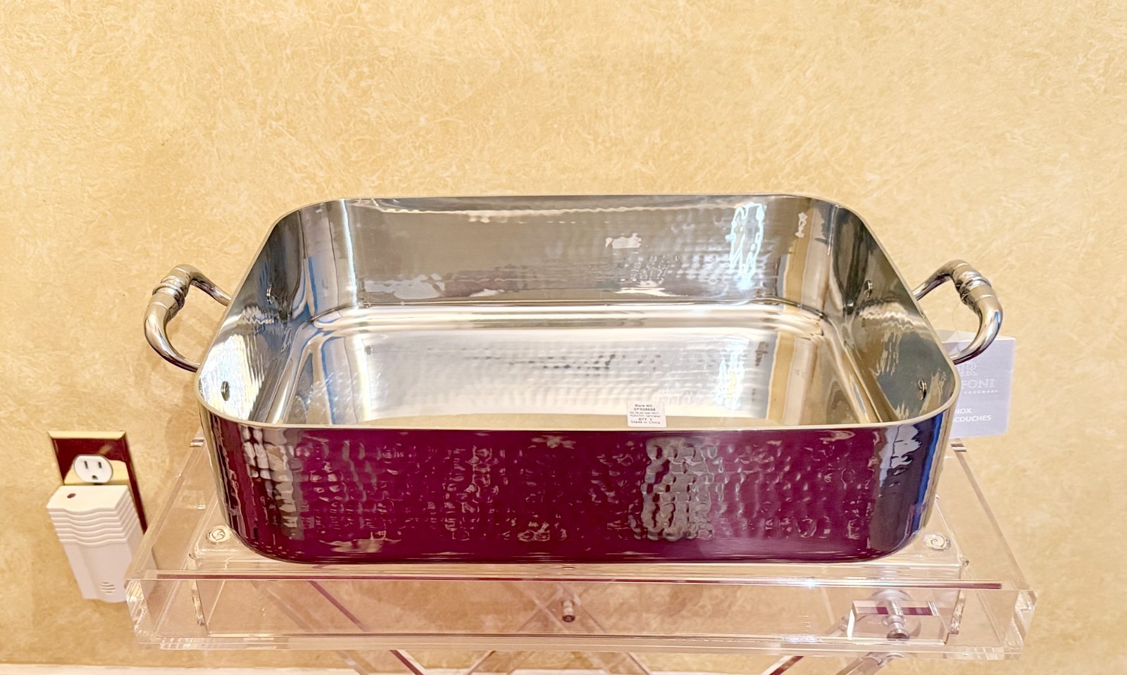 NEW RUFFONI Opus Prima Hand Hammered Italy Roaster Pan 38CM/15″ Stainless Steel