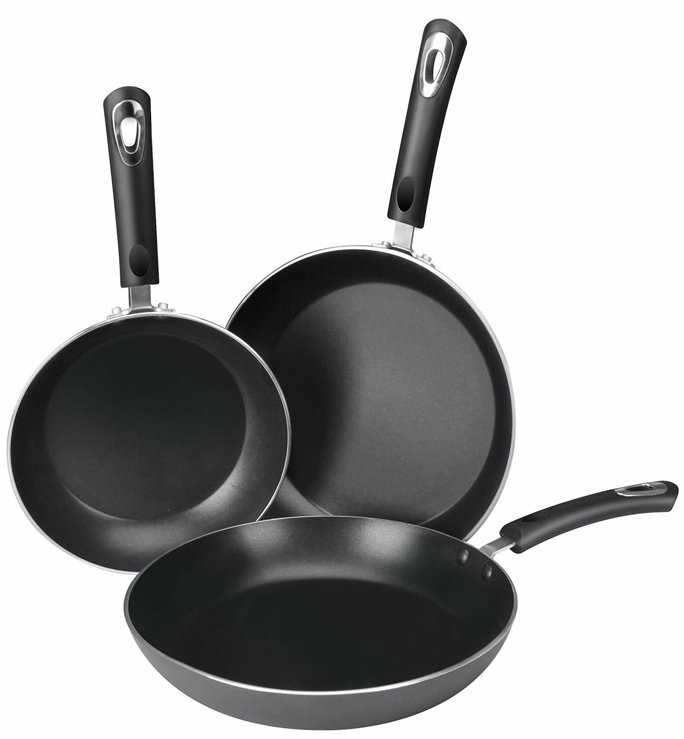 Utopia Kitchen 3 Piece Induction Bottom 8″ 9.5″ 11 inch Nonstick Frying Pan Set