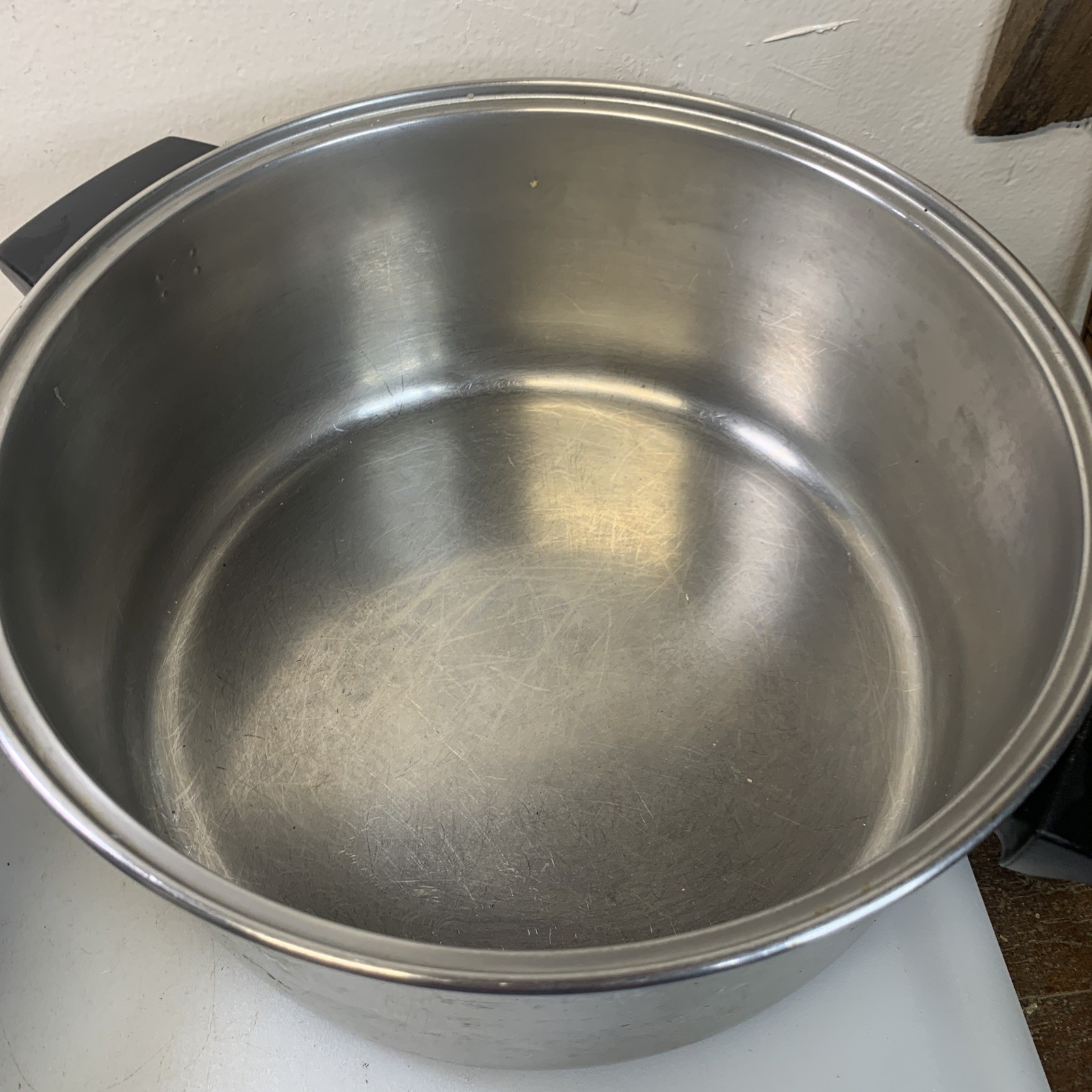 Revere Ware Copper Bottom Stainless Stockpot Roaster Pan With Lid 6.5 Qt.