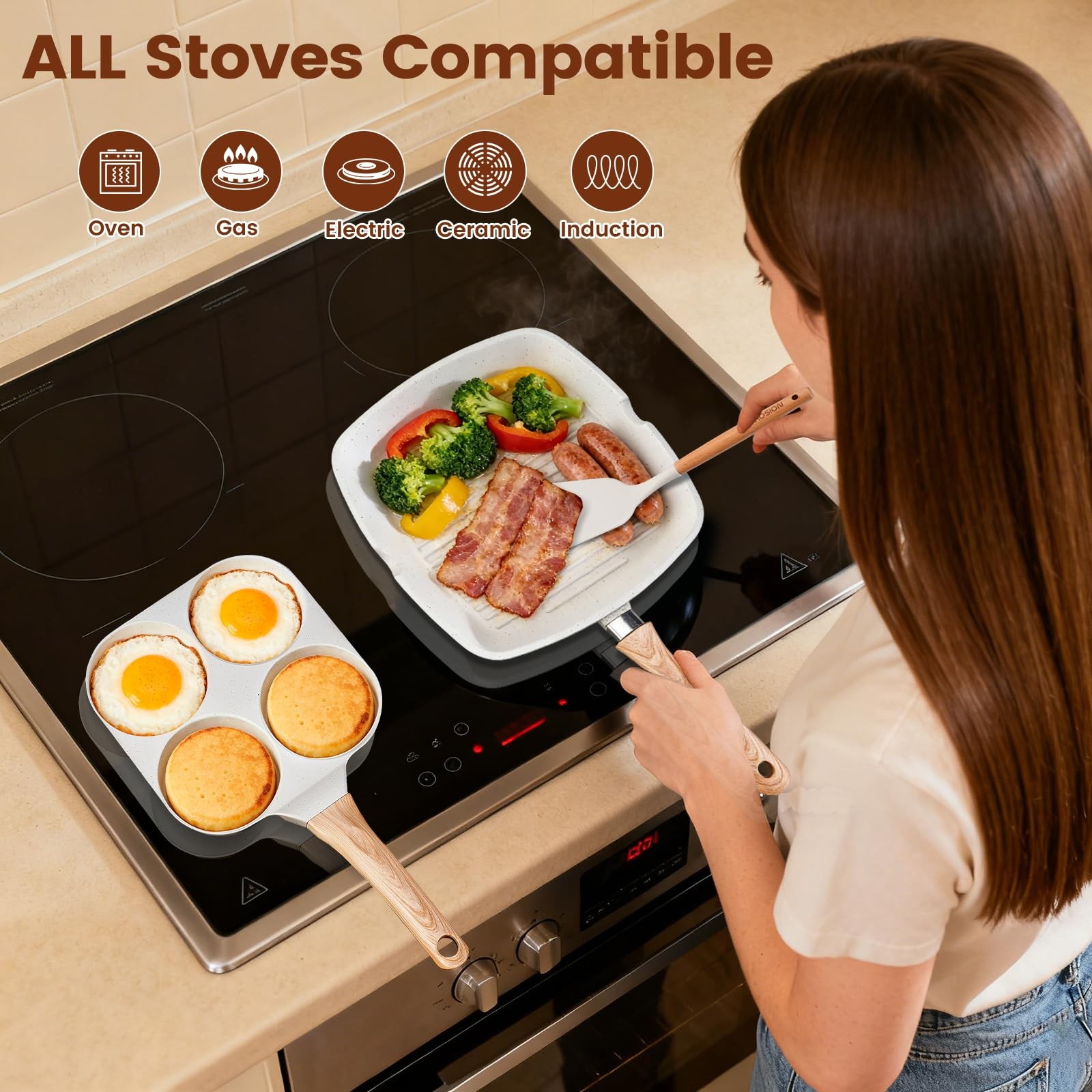 27PCS Pots and Pans Set, Nonstick Ceramic Cookware Set, Healthy Kitchen Cooki…