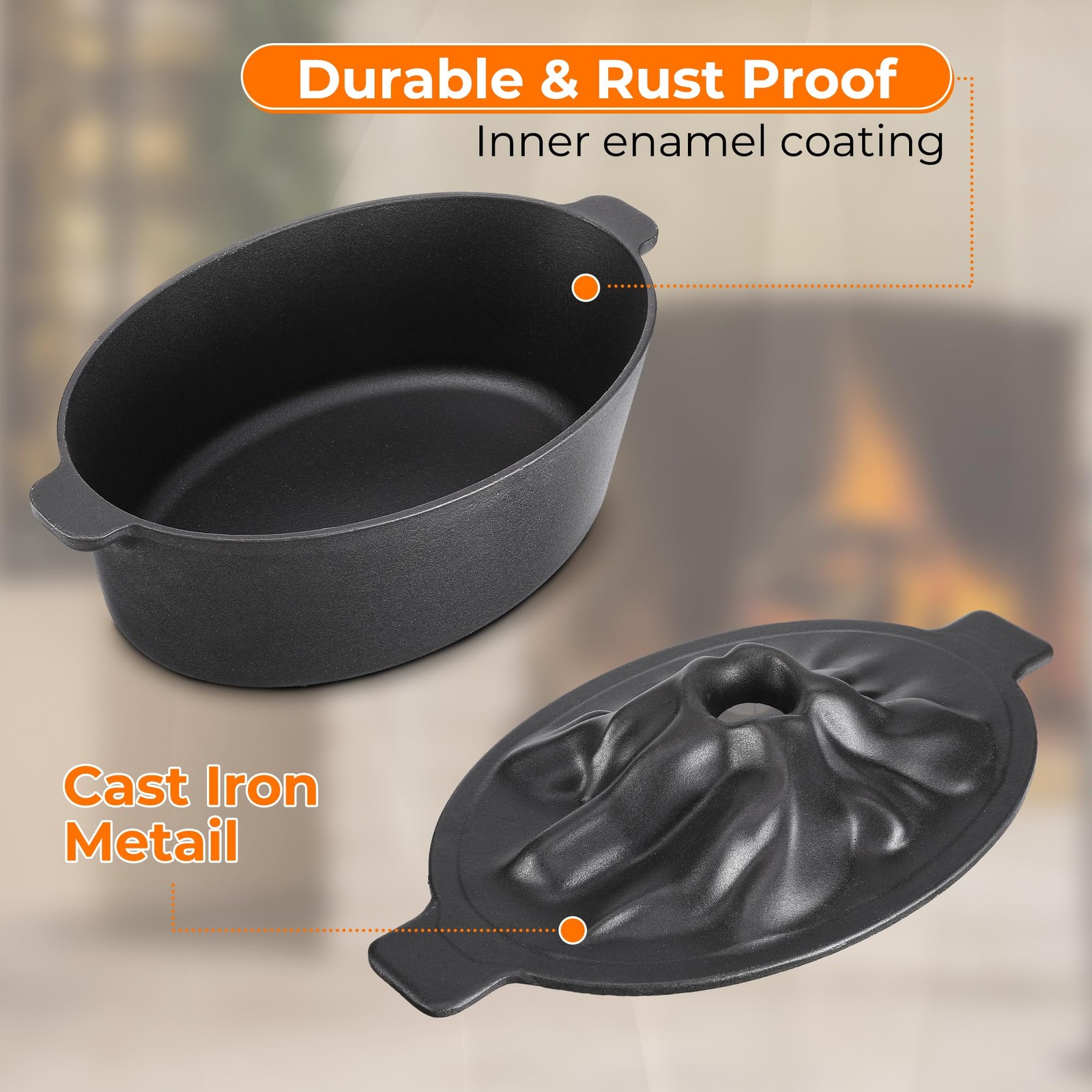 3 Quart Wood Stove Steamer Humidifier Cast Iron Rust Resistant Large Capacity