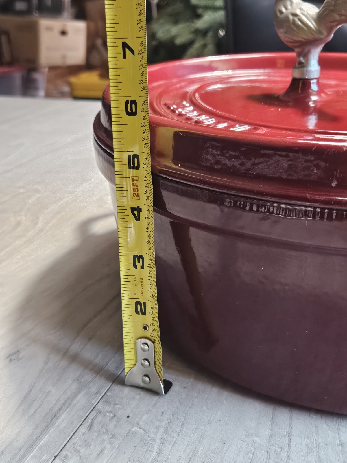 💥STAUB ENAMELED CAST IRON LA COCOTTE DUTCH OVEN 5.75 QT MAROON EXCELLENT