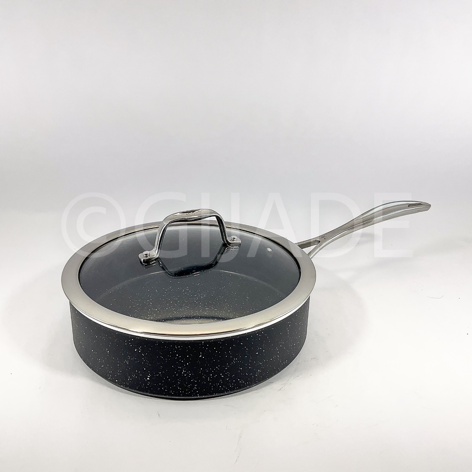 Henckels Made in Italy, Granitium Notte 3-Qt Stockpot /Soup Pot & Glass Lid New