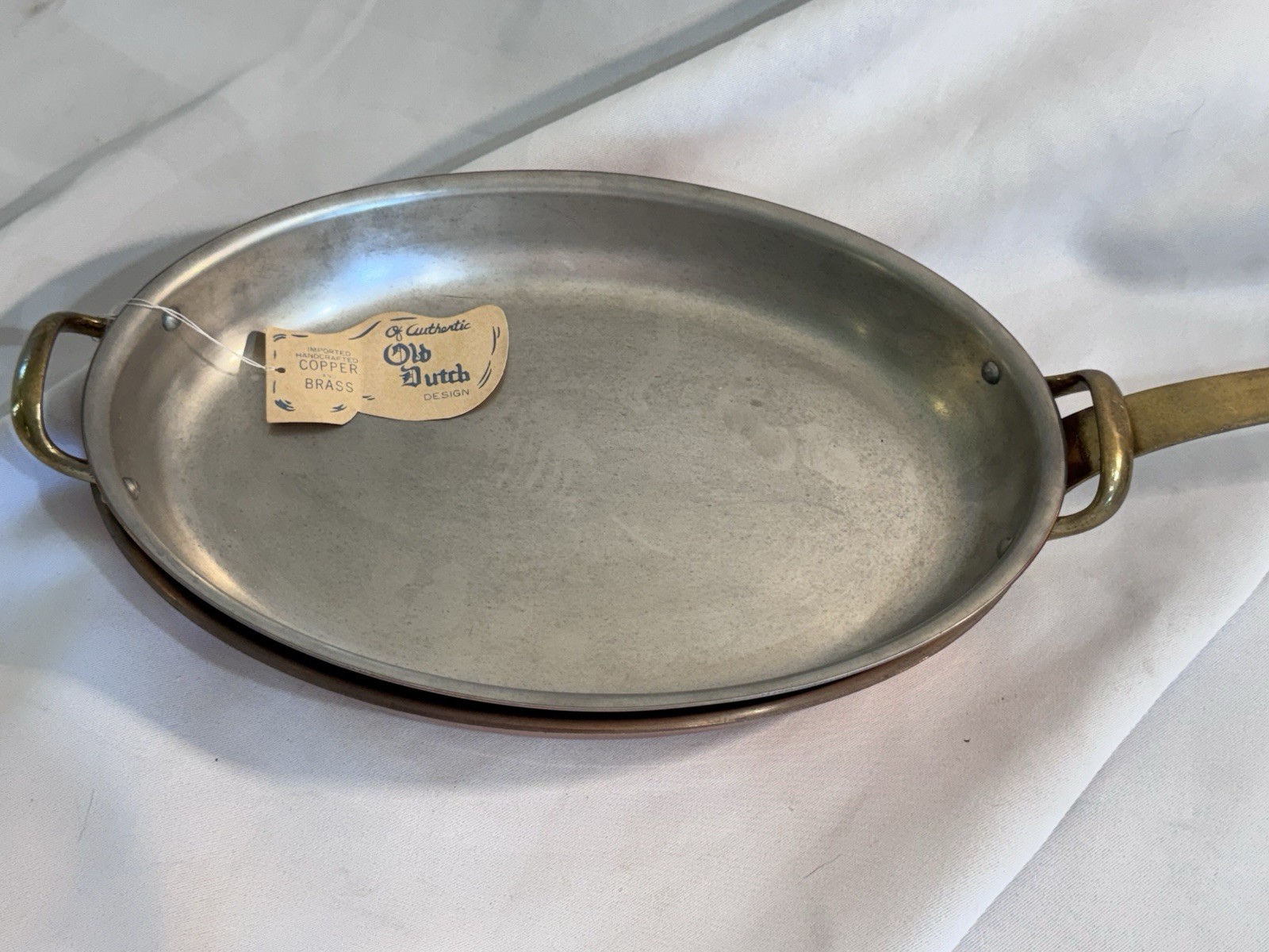 Old Dutch International Solid Copper Au Gratin Pan And Saute Pan 12.5 Inches NWT