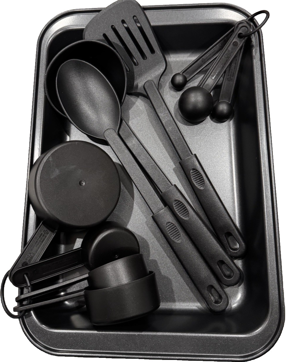 Cooks 14.8 in x 10 in x2 in Roasting Pan/4pc Measuring Cup/4pc Measuring Spoon &
