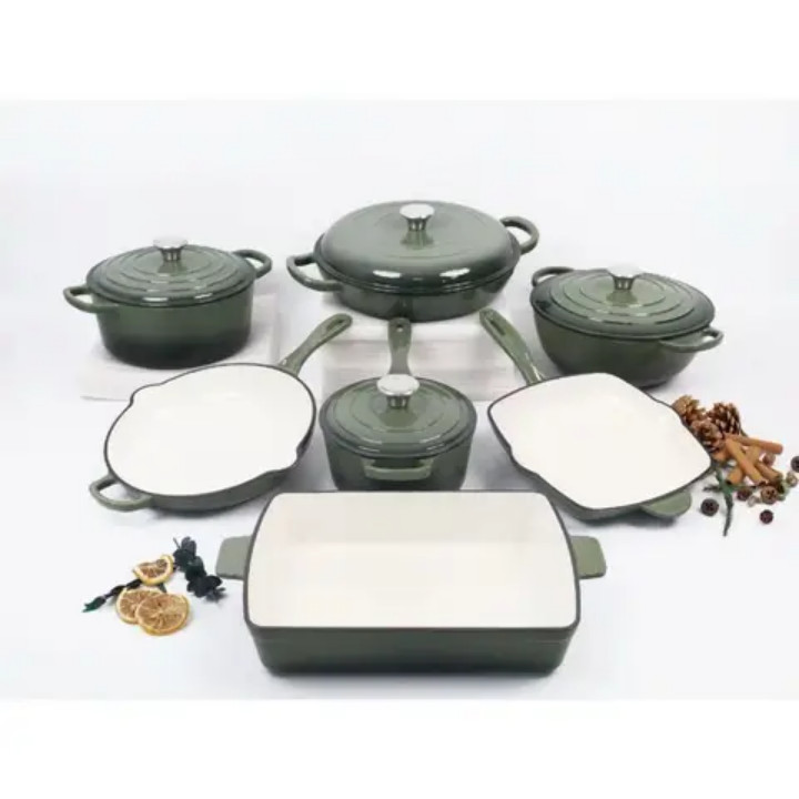 7-5Pc Ceramic Cookware Set Pots & Pans w/ Lids Modern Kitchen Set Preorder