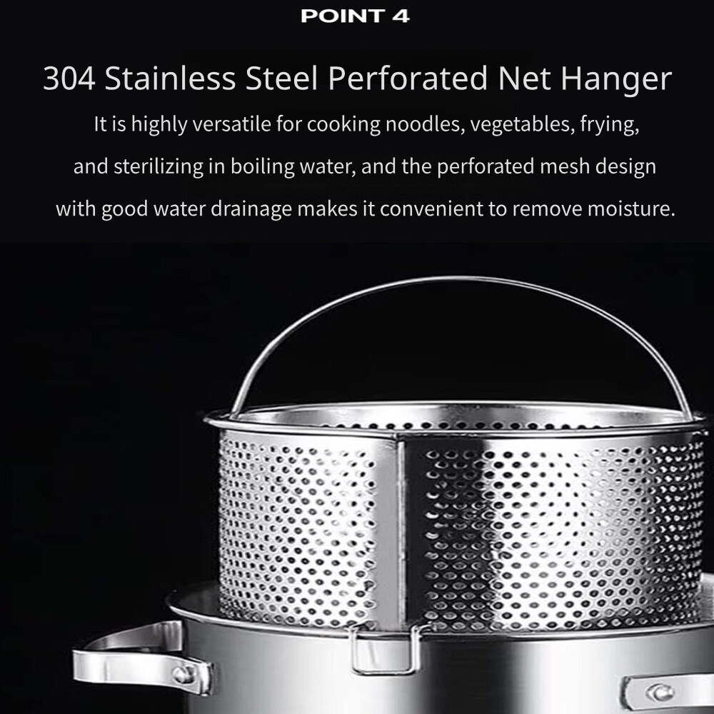Chef Line Premium Induction 304 Stainless Steel Pasta Pot 4.3L Gas Stove Oven