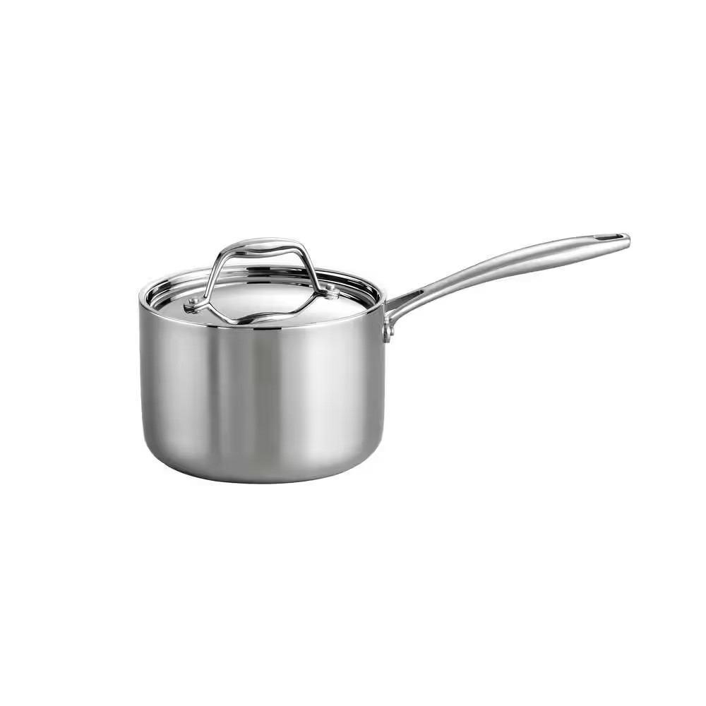 Gourmet Tri-Ply Clad 2 Qt. Stainless Steel Sauce Pan with Lid
