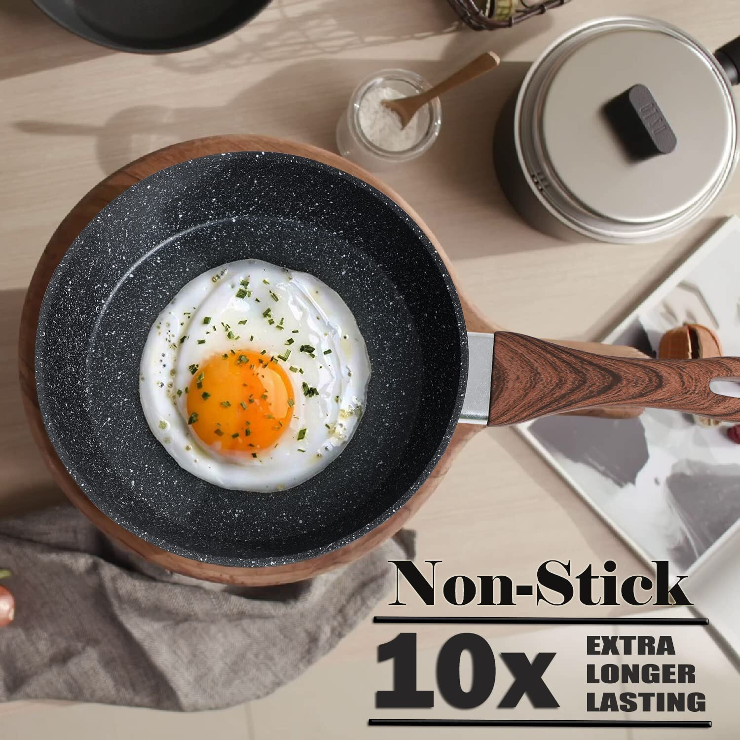 30 Pieces Cookware Set Nonstick Granite Coated Pots and Pans Set Bakeware Set