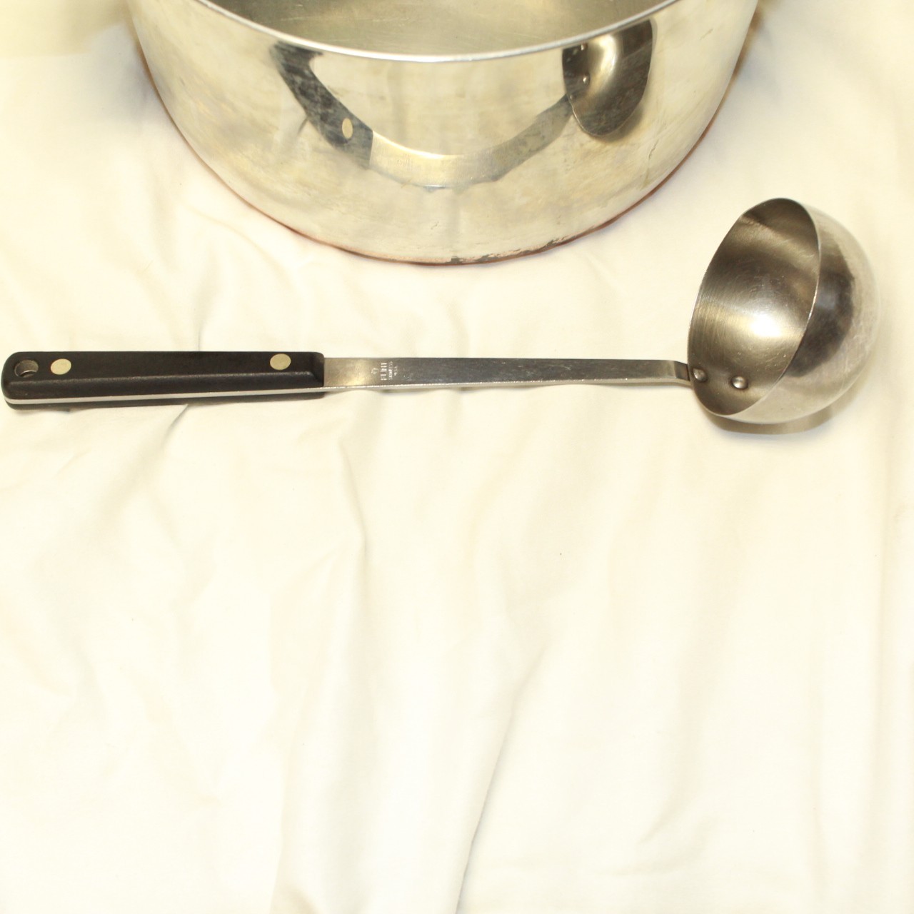 Revere Ware 1801 6 QT Copper Bottom Stock Pot W/ Ladle -Clinton, ILL 95l- NO LID