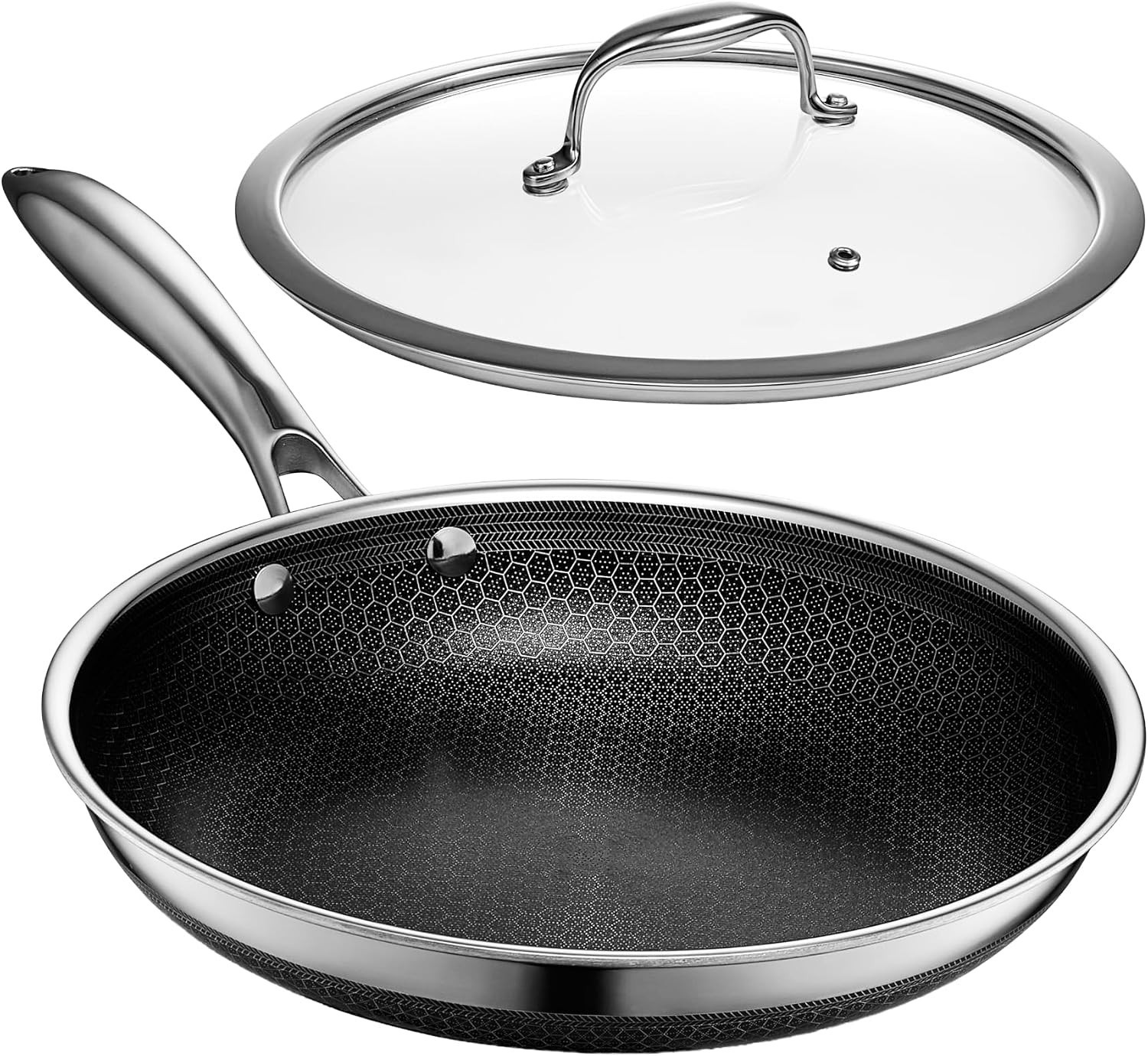 10″ Hybrid Nonstick Frying Pan with Lid – Oven Safe