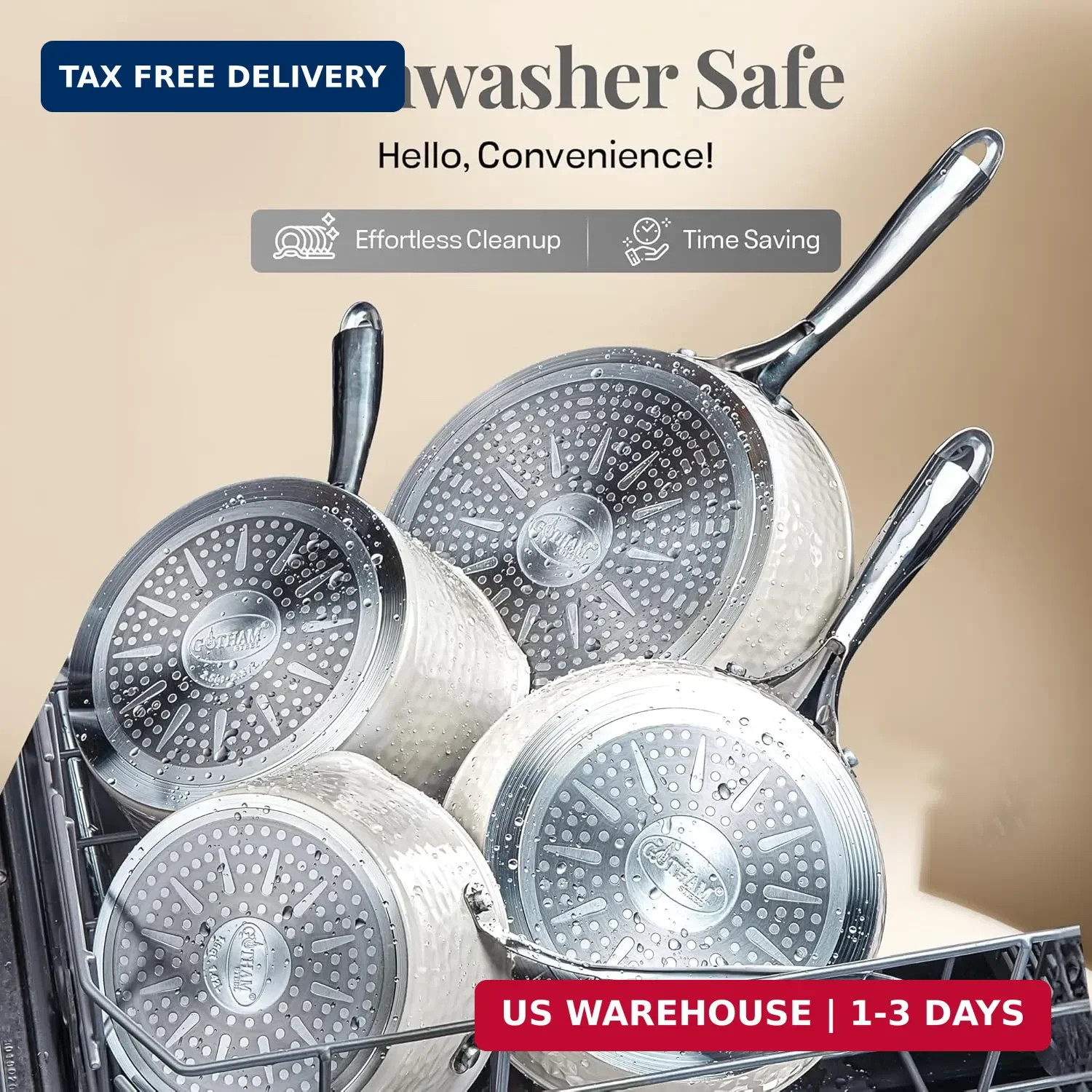GOTHAM STEEL Hammered 10 Inch Non Stick Frying Pans with Lid, Frying Pans Nonsti