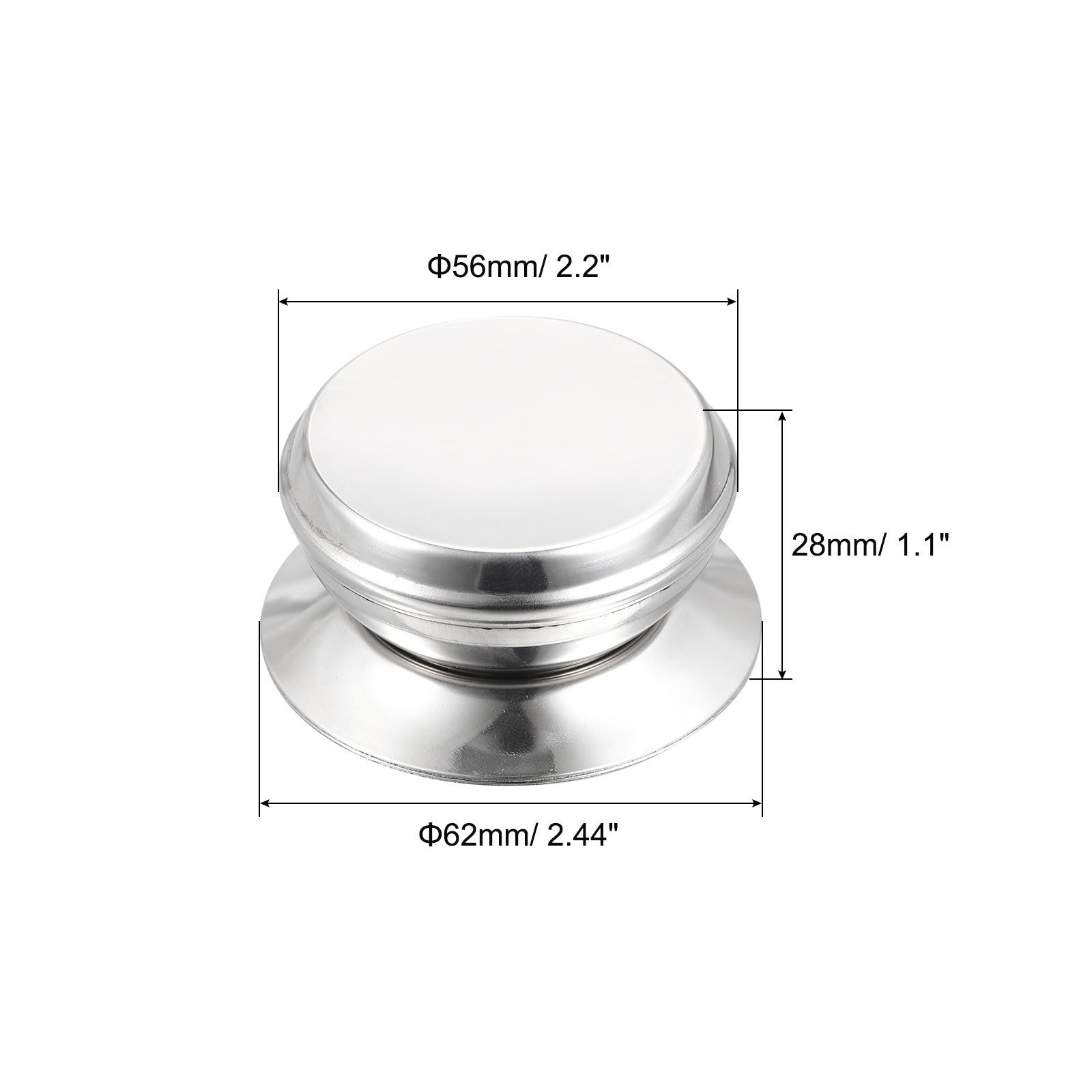 Universal Lid Pot Knob, Stainless Steel 62x56x28mm for Pan Lid, 4pcs