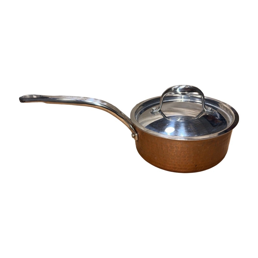 Lagostina Hammered Copper Clad Steel 2 Qt. / 1.9 L. Covered Pot