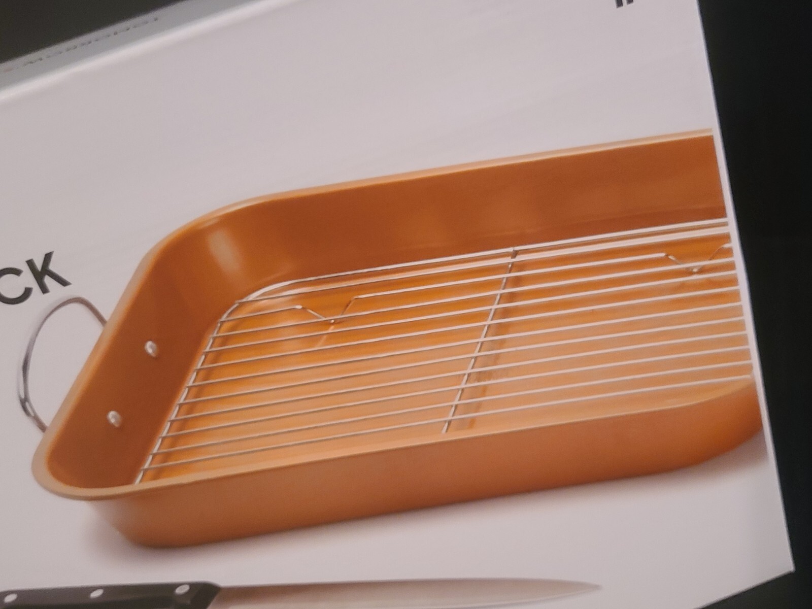 NEW IN BOX Sharper Image Nonstick Roasting Pan with Carving Knife Fork & Baster