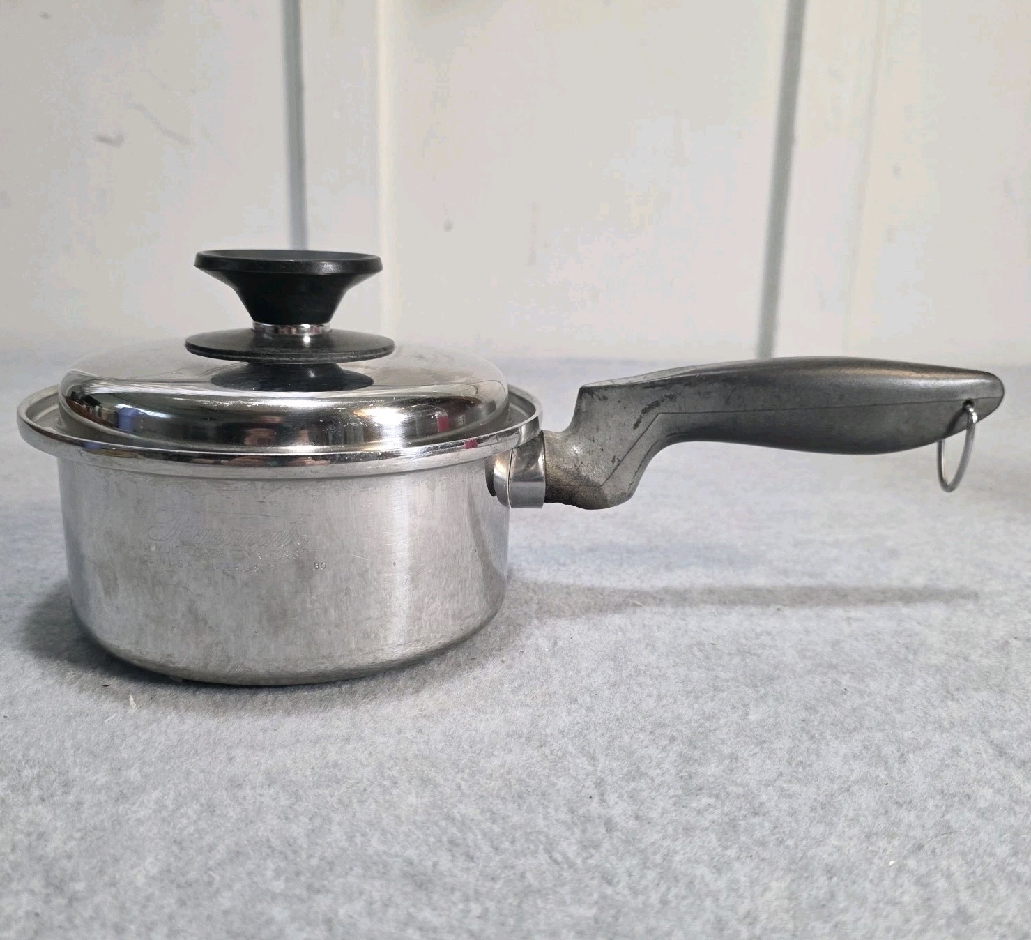Vintage 1 Quart Saucepan Permanent 5-Ply Multi-Core Stainless Steel USA With Lid