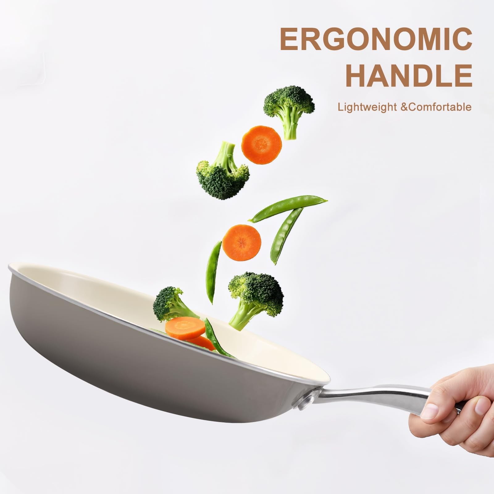 9.25 Inch and 11 inch Ceramic Nonstick Frying Pan Skillet – PFAS-Free, Non-, …