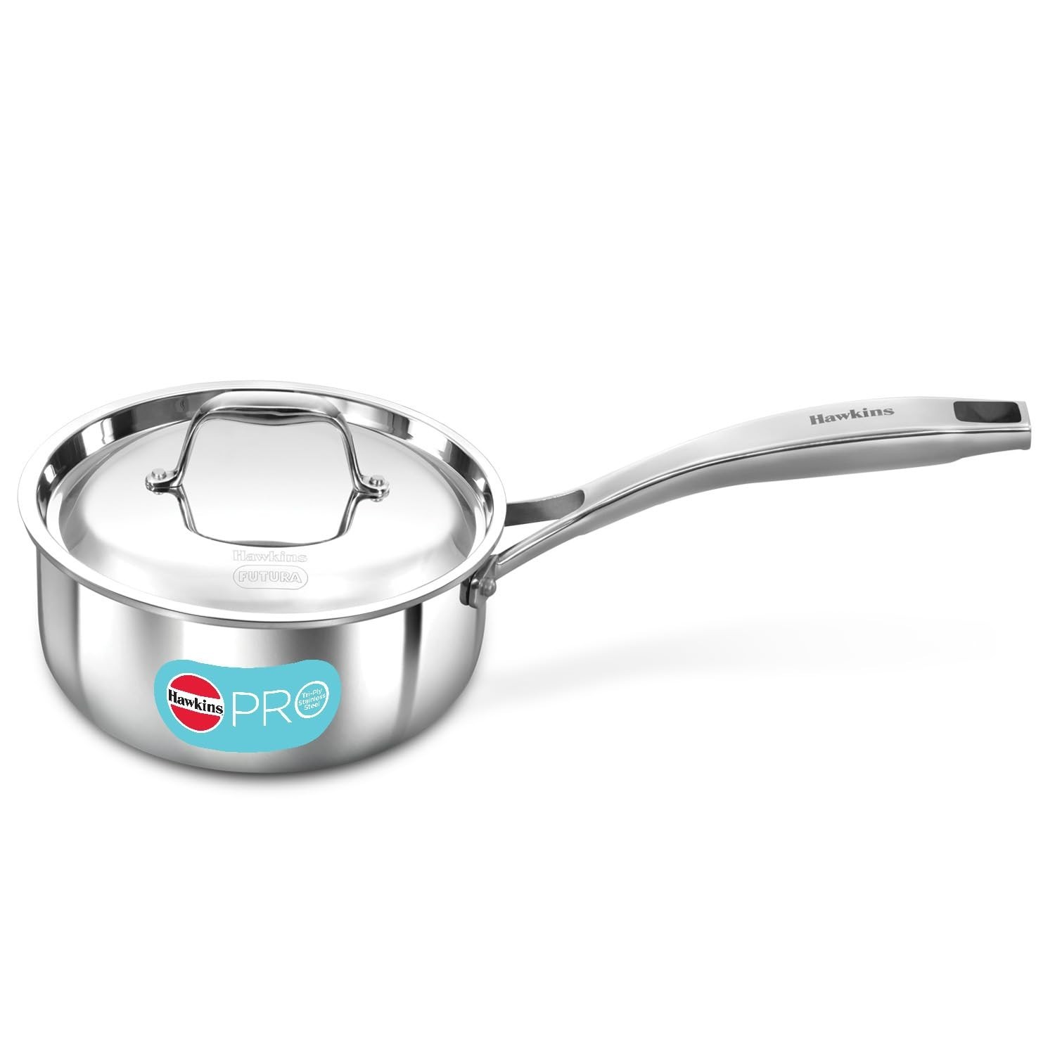 Hawkins Pro 1.5 Litre Sauce Pan, Tri-Ply Stainless Steel Tea Pan/Milk Pan