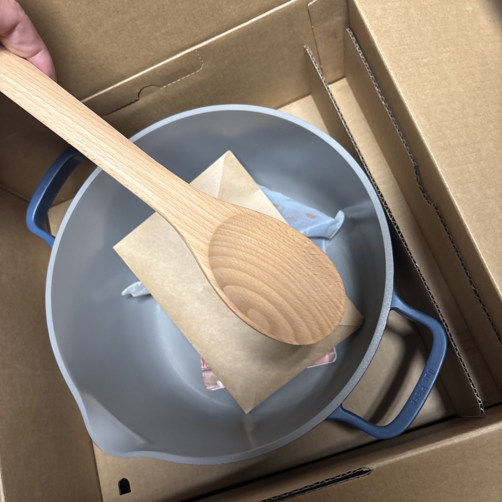 Our Place -The Perfect Pot w/Lid 5.5 Qt Nonstick Ceramic Bluesalt W/ Hot Grips