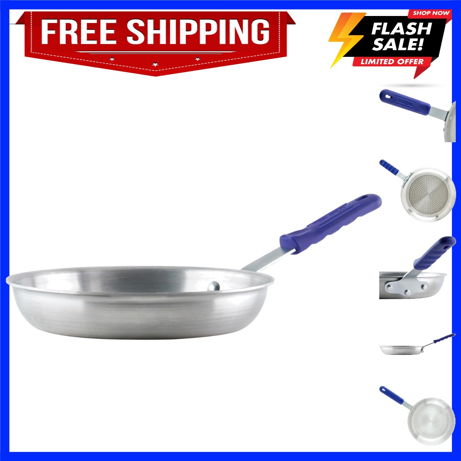 Commercial-Grade Aluminum Fry Pan with Stay Cool Handle, Induction Compatible…