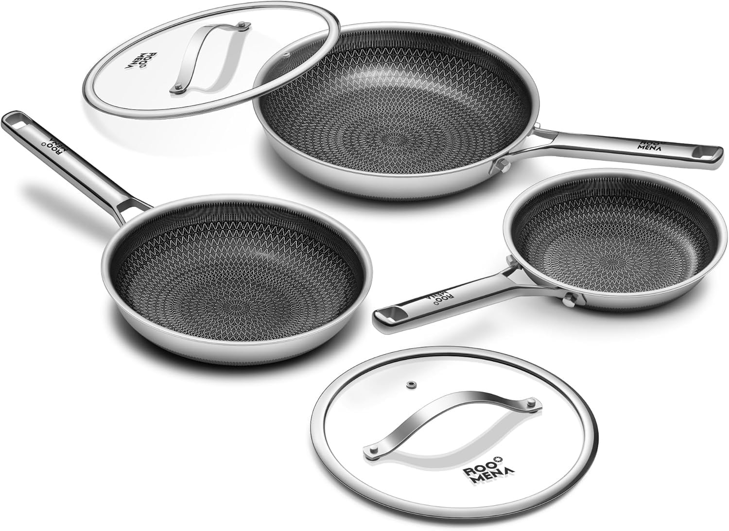 3pc Nonstick Frying Pan Set 8 10 12in Ceramic