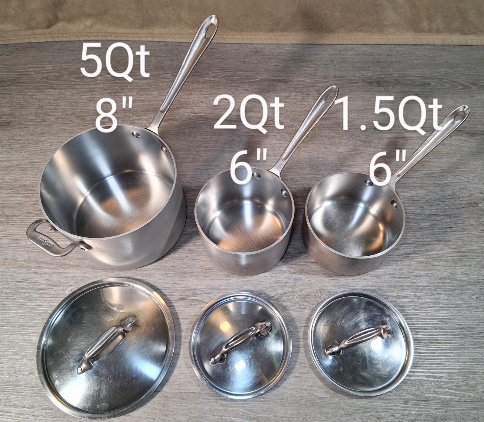 All-Clad Master Chef Cookware Set (10 Nice Pcs. Pots/Pans/Lids) Very Clean
