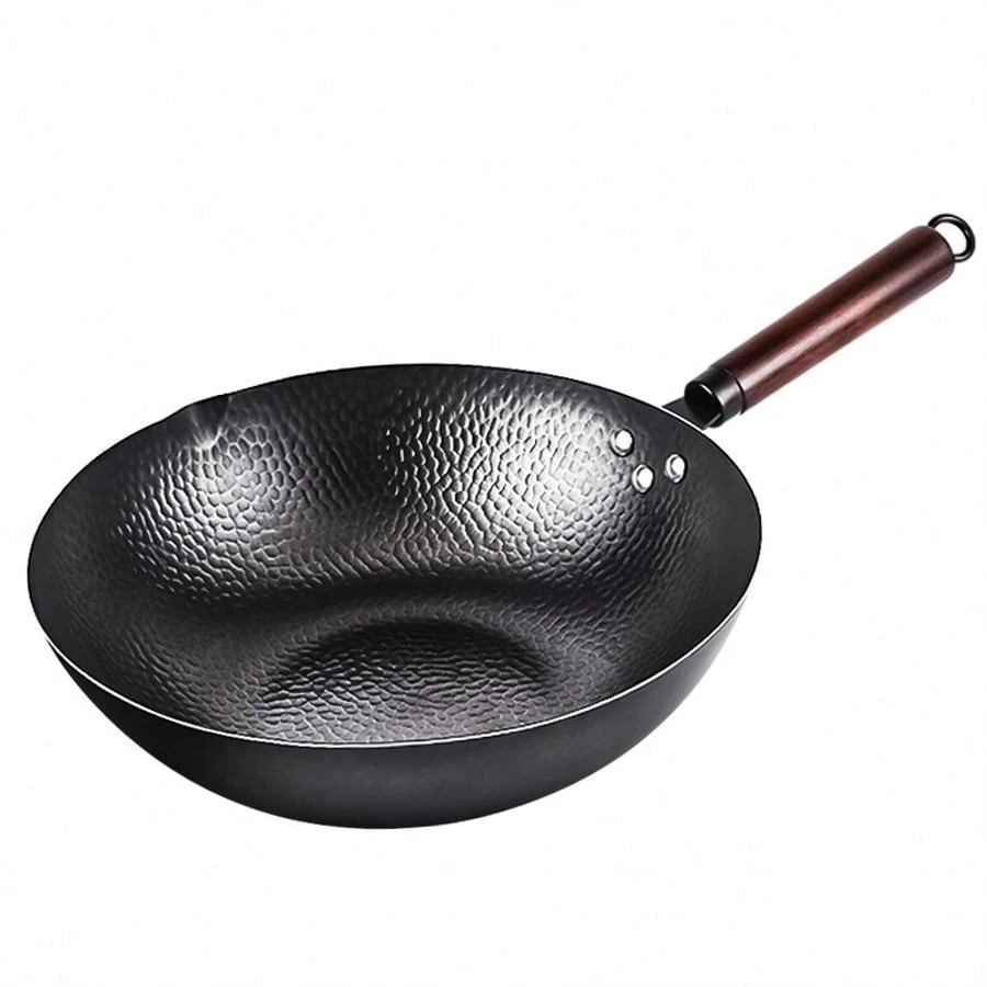 TIROTO 12.6″ Carbon Steel Wok Set 11pc Stir Fry Pan with Lid Induction Gas NEW