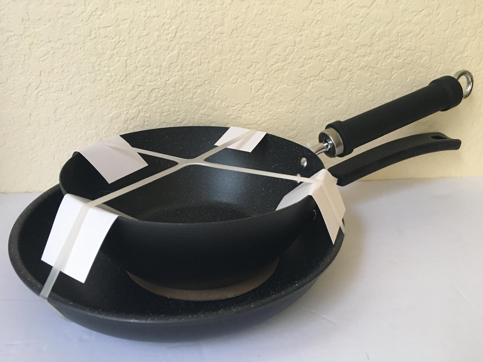 MASTERCLASS 9.5″ Skillet & 8″ Wok Set HEAVY GAUGE CARBON STEEL Nonstick New