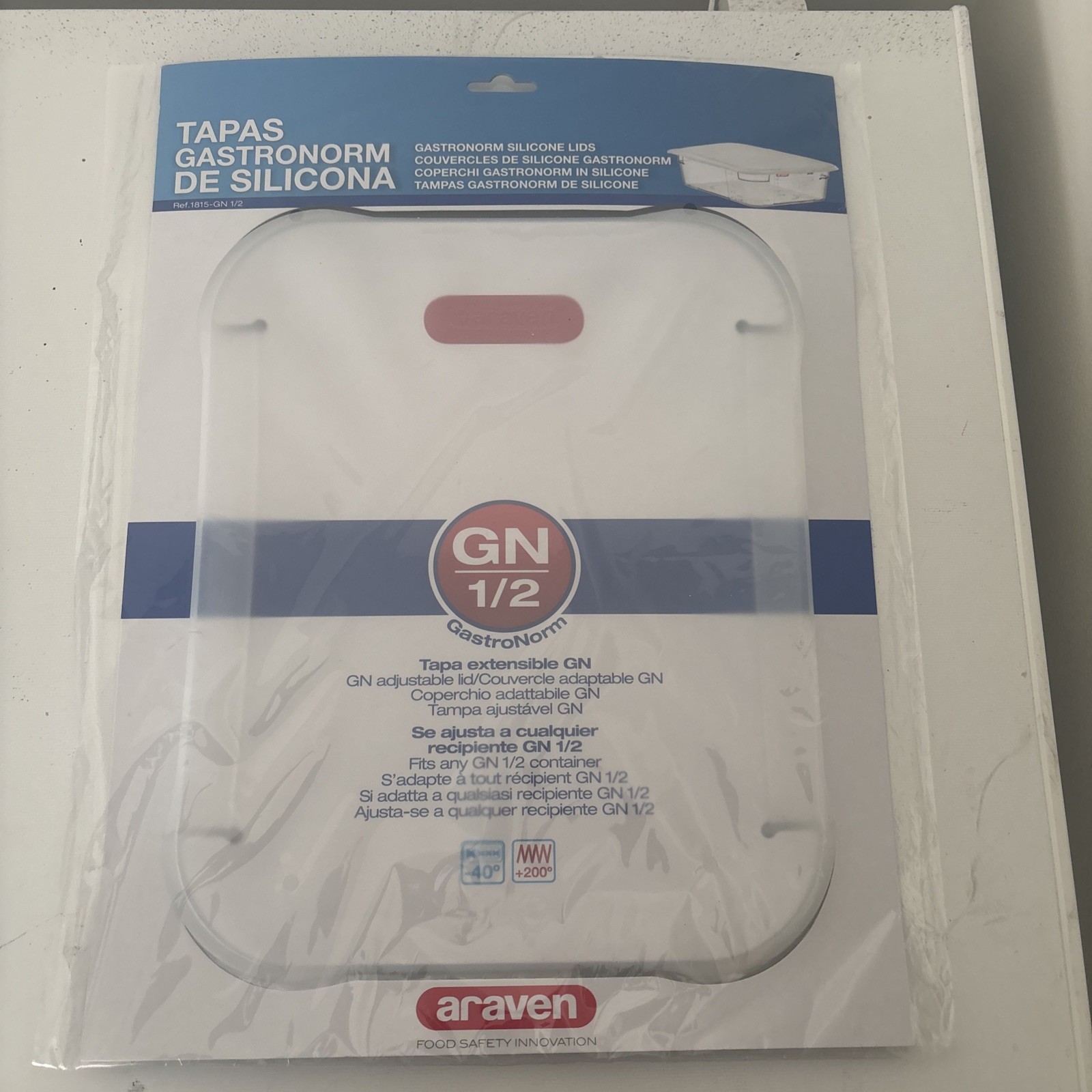 New Araven Silicone Lid for GN 1/2 Gastronorm Pan Heat Resistant up to 200°C