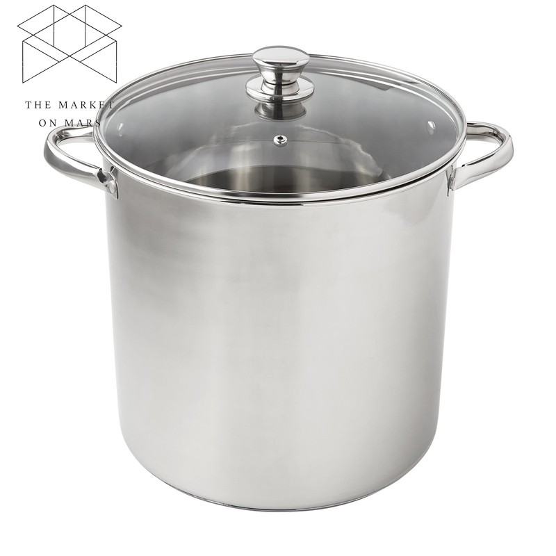 Stainless Steel 16-Quart Stock Pot with Glass Lid 👌✅
