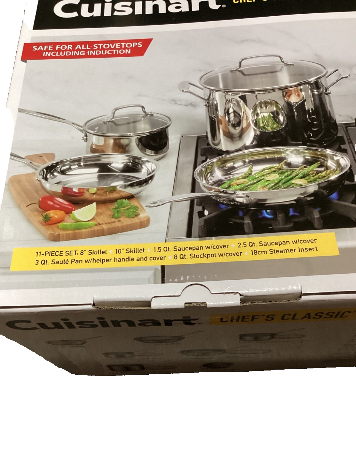 Cuisinart CHEFS CLASSIC Stainless Cookware- 11 pc set FREE SHIPPING!