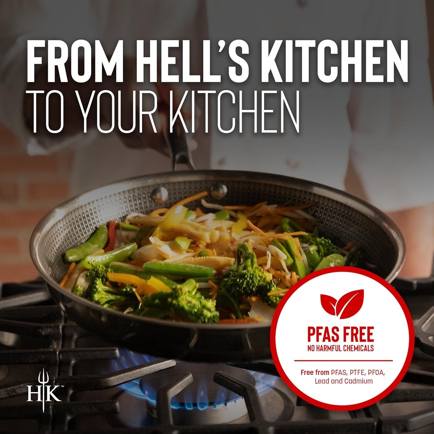 Hell’s Kitchen 5pc Tri-Clad Hybrid Cookware Set PFAS-Free Open Box HKHS-5C