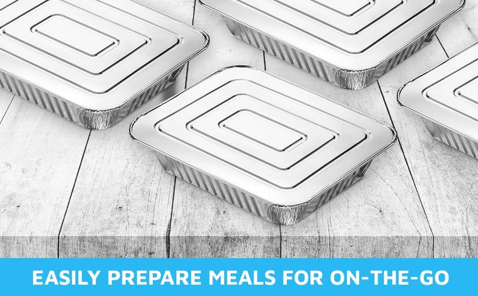 Half-Size Aluminium Foil Lids | [50 Pack] | Fit for 9×13 Roasting Pans |