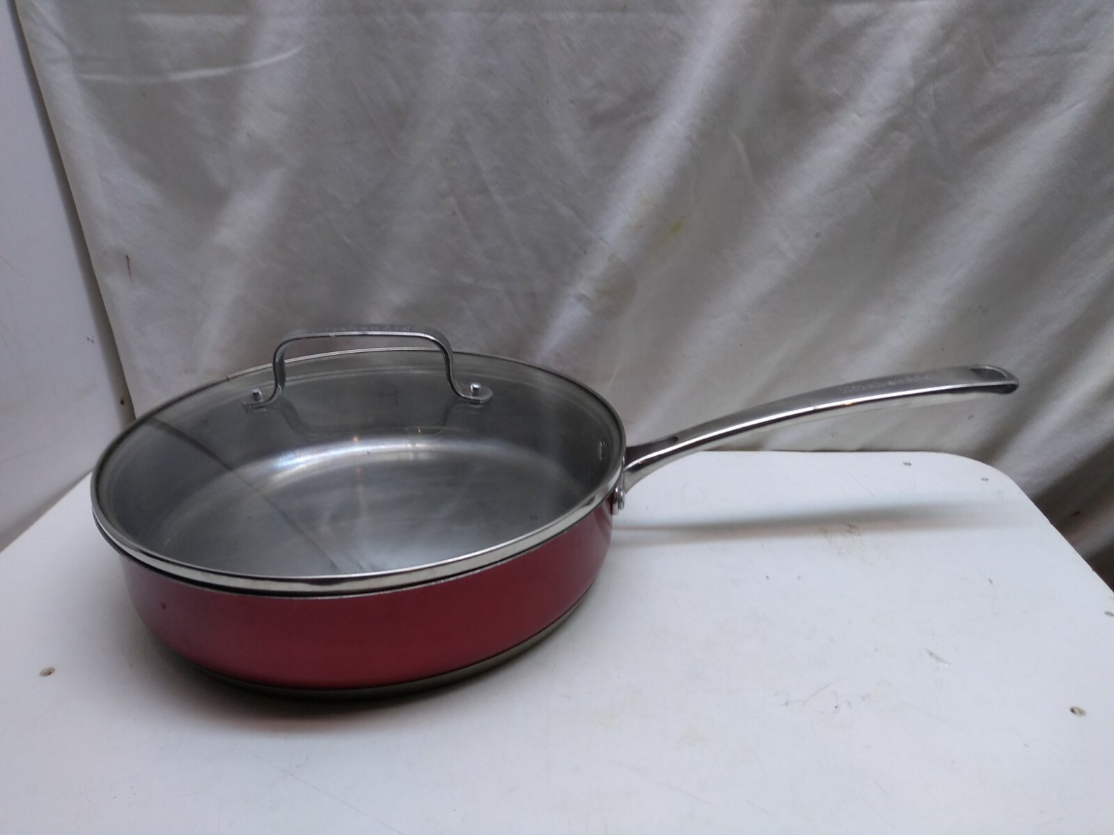 KitchenAid 3 Qt Stainless Enamel Saucepan Skillet Stir Fry Roaster Pan & Lid