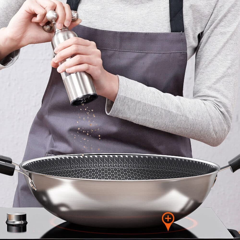 34cm non-stick double-sided honeycomb cooking frying pan with lid, induction com
