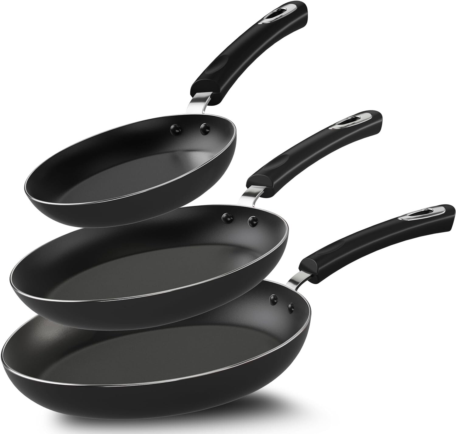 Utopia Kitchen Nonstick Frying Pan Set – 3 Piece Induction Bottom – 8 Inches, 9.